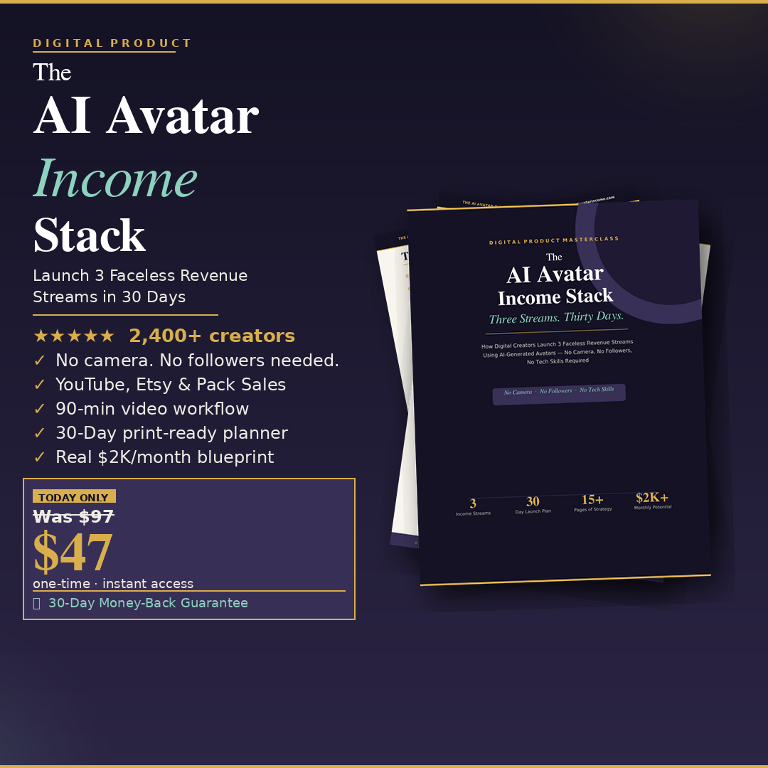 The AI Avatar Income Stack - Digital Product Mockup