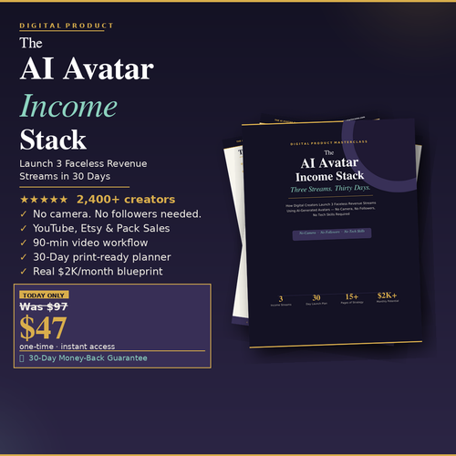 The AI Avatar Income Stack - Digital Product Mockup